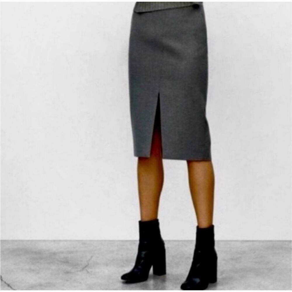 ✨ARITZIA BABATON Dark Grey JAX Double Split Pencil Sz 0 Skirt✨